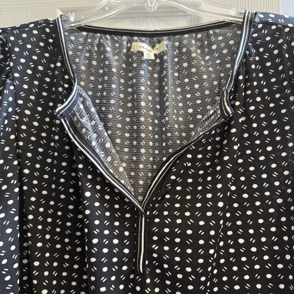 Max Studio Long Sleeve Blouse with Scrunchy Sleeves SzL - Picture 4 of 5